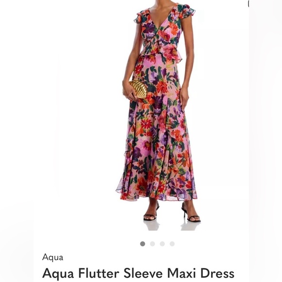 Aqua Dresses & Skirts - Aqua Floral Ruffle Maxi Dress